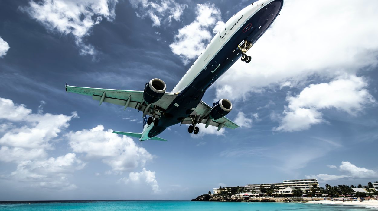 Landing. in St Maarten